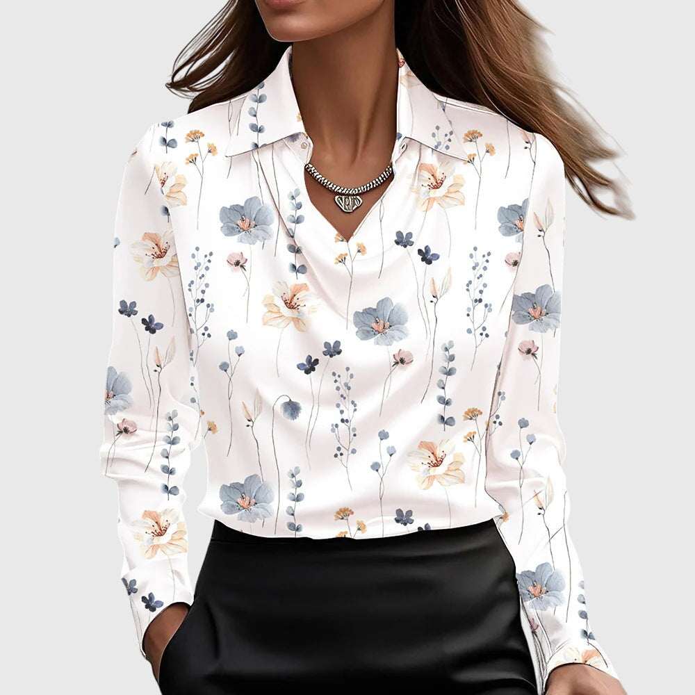 Candice™ – Pleated Shine Blouse for Quiet Confidence
