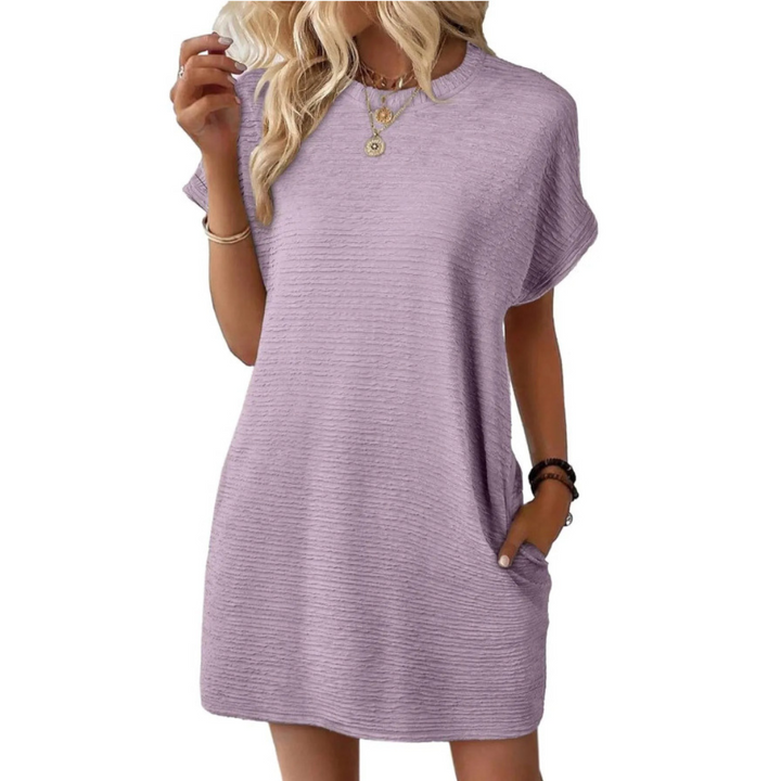 Mila™ – Casual Minimalist Round Neck Summer Dress