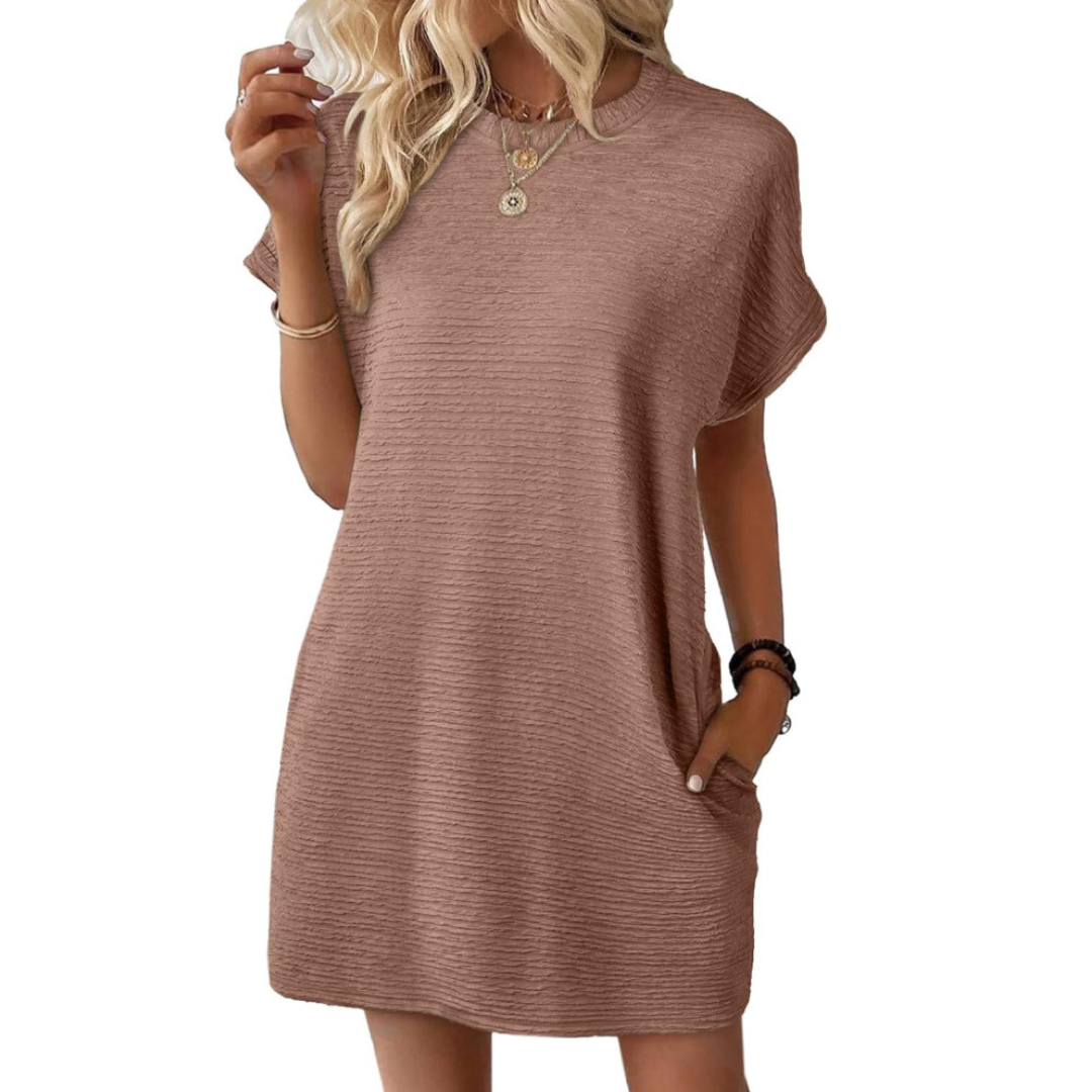 Mila™ – Casual Minimalist Round Neck Summer Dress