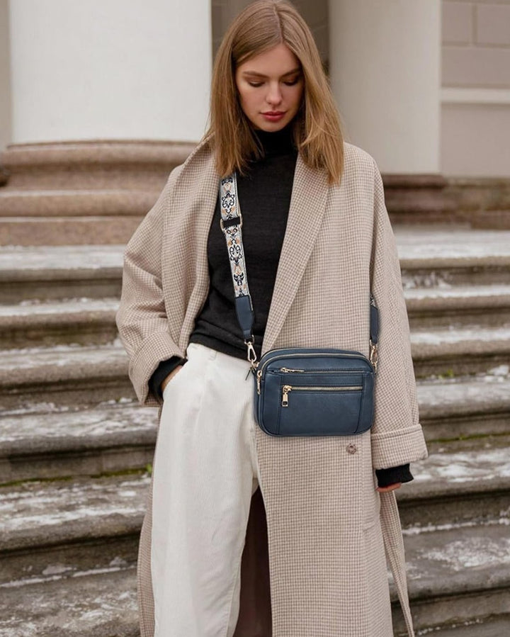Lauren™ | Elegant Crossbody Bag with Patterned Adjustable Strap