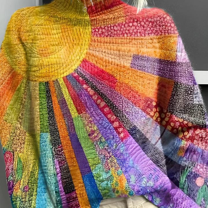 Verona™ – Vibrant High-Neck Knit Sweater