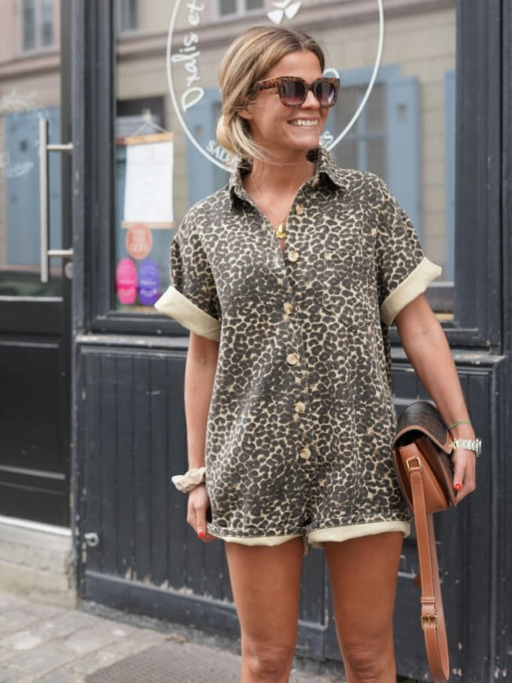 Lynette™ – Leopard Print Shirt Dress for Bold Summer Style