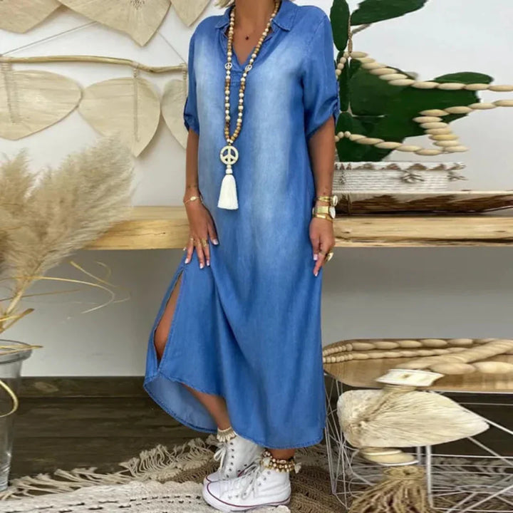 Allison™ – Relaxed V-Neck Summer Tunic Dress