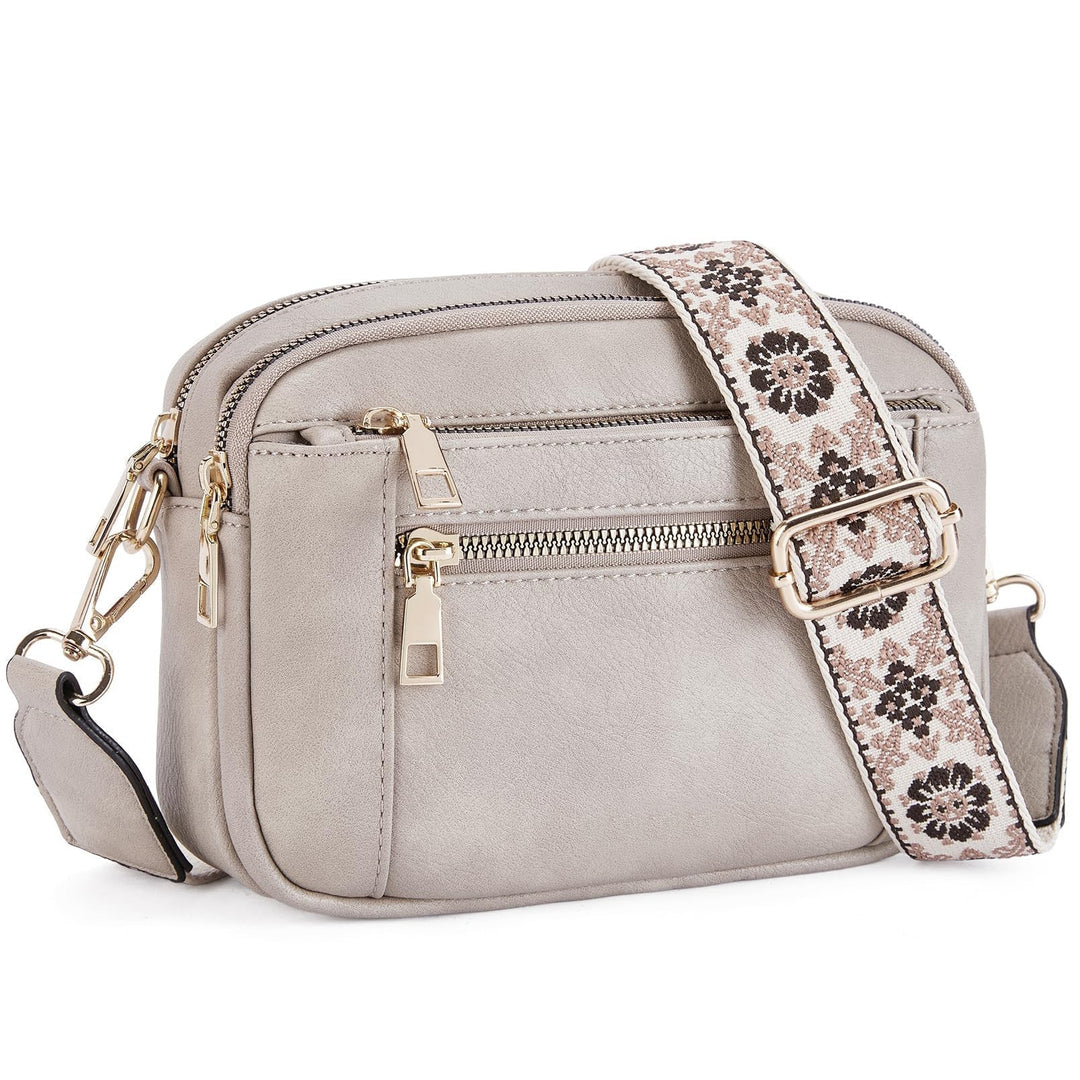 Lauren™ | Elegant Crossbody Bag with Patterned Adjustable Strap