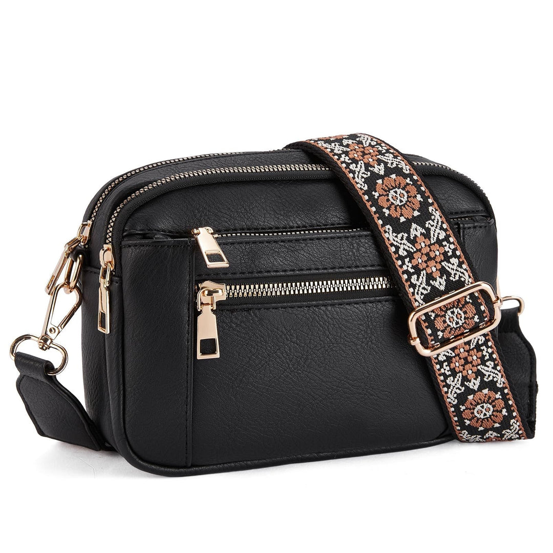 Lauren™ | Elegant Crossbody Bag with Patterned Adjustable Strap