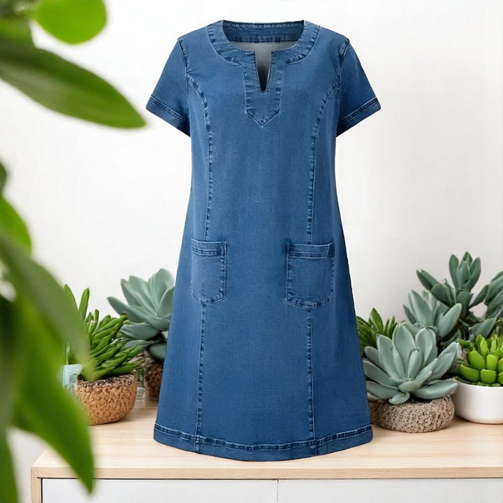 Nina™ | Soft denim dress with pocket