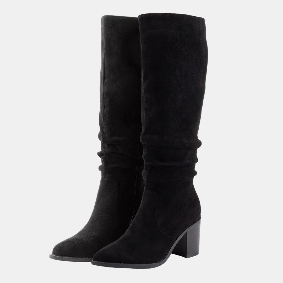 Noa™ - Knee-High Suede Block Heeled Boots