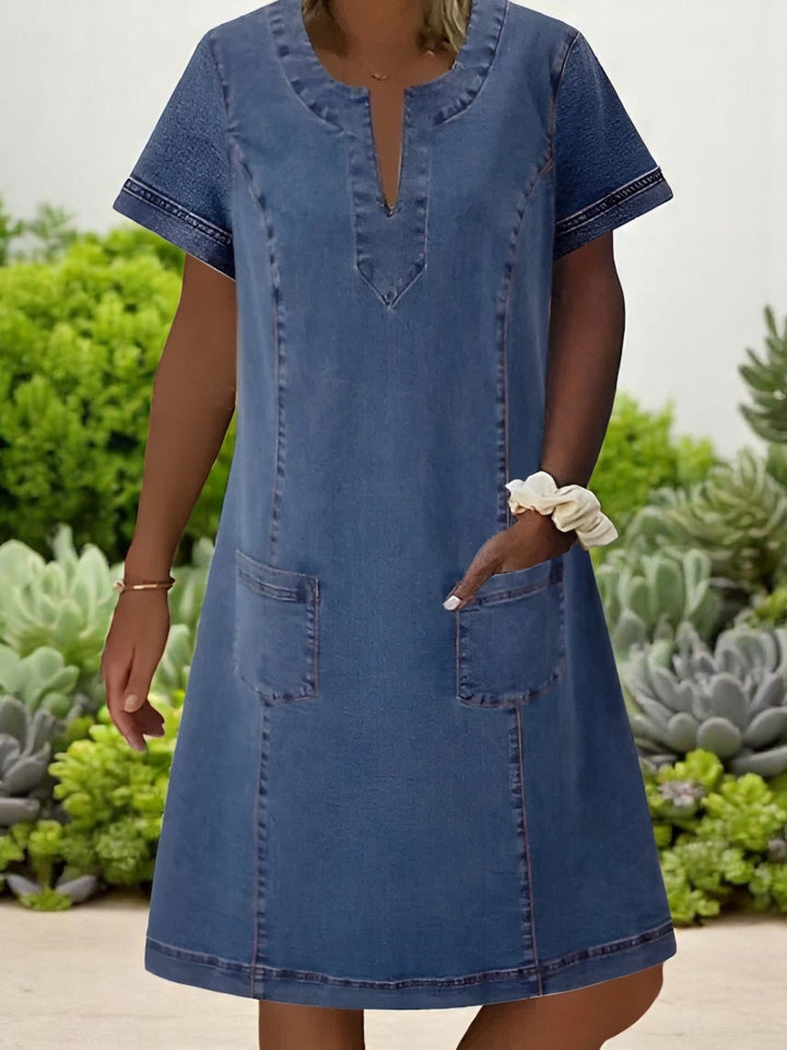 Nina™ | Soft denim dress with pocket