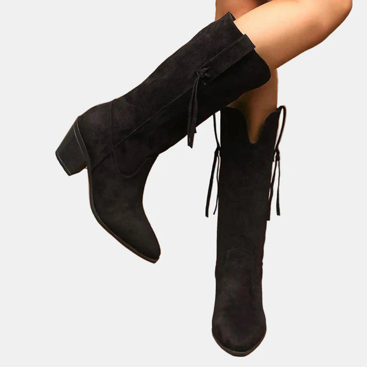 Remi™ - Retro Faux Suede Mid Calf Boots
