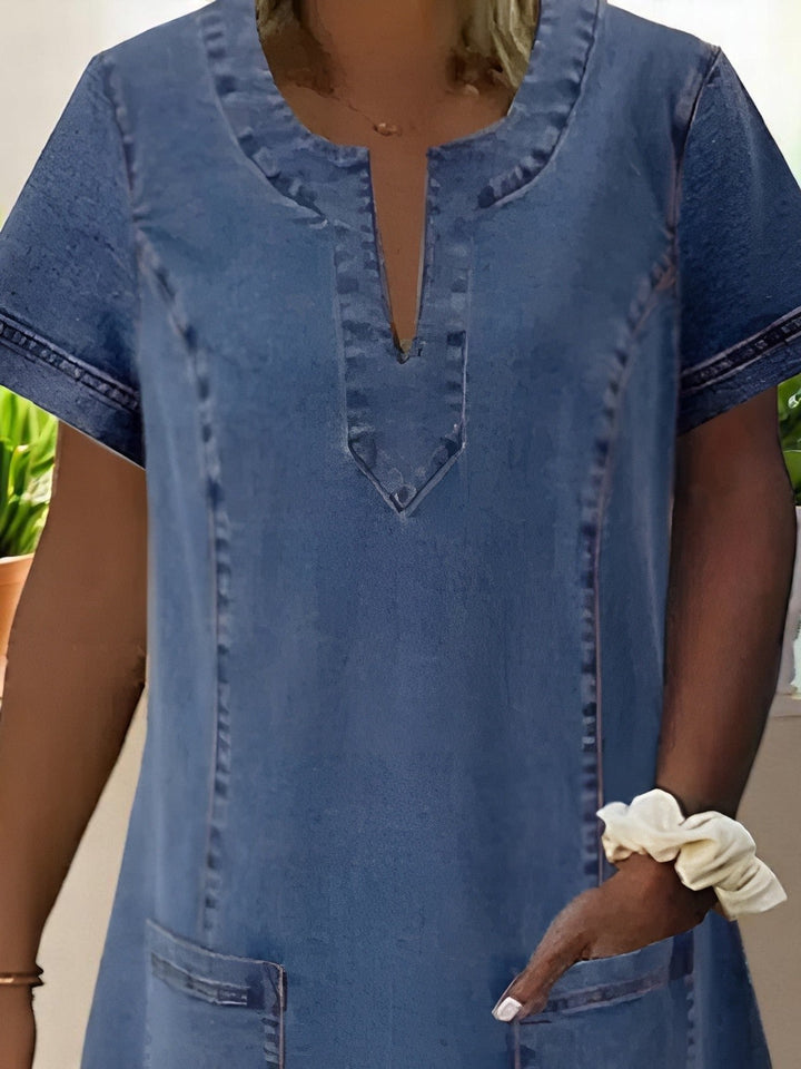 Nina™ | Soft denim dress with pocket
