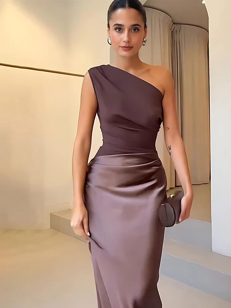 Brooklynn™ – One-Shoulder Dress for Timeless Elegance