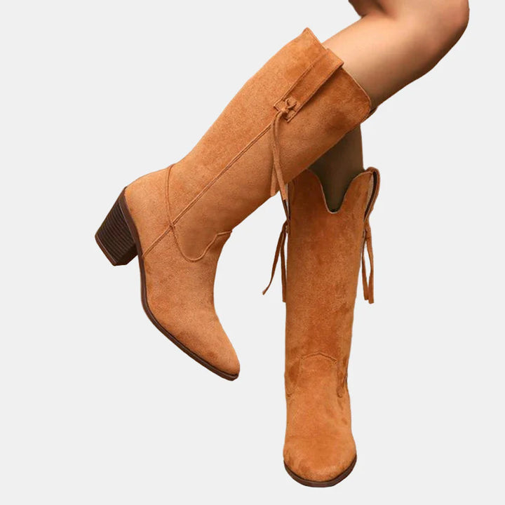 Remi™ - Retro Faux Suede Mid Calf Boots