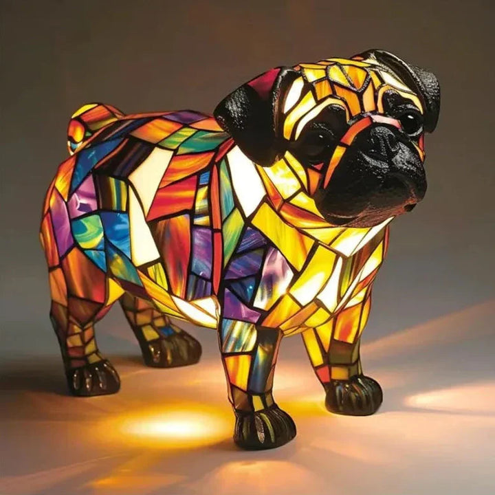 Max - Stained Glass Pug Night Lamp