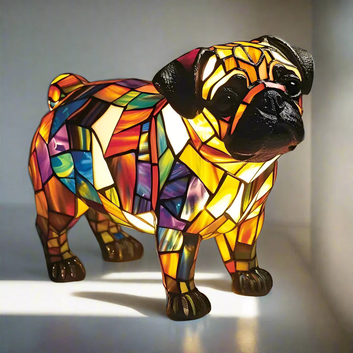 Max - Stained Glass Pug Night Lamp