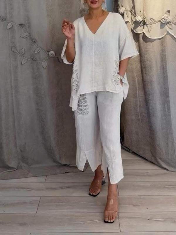 Tracey™ – Elegant 2-Piece Summer Set for Easy, Breezy Days