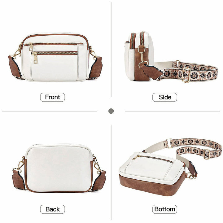 Lauren™ | Elegant Crossbody Bag with Patterned Adjustable Strap