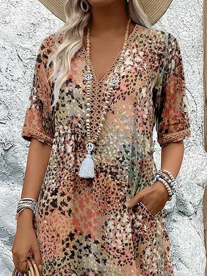 Alivia™ – Elegant Floral Midi Dress for Flattering All-Day Style
