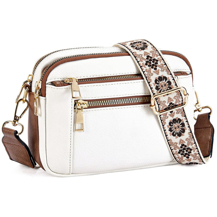 Lauren™ | Elegant Crossbody Bag with Patterned Adjustable Strap