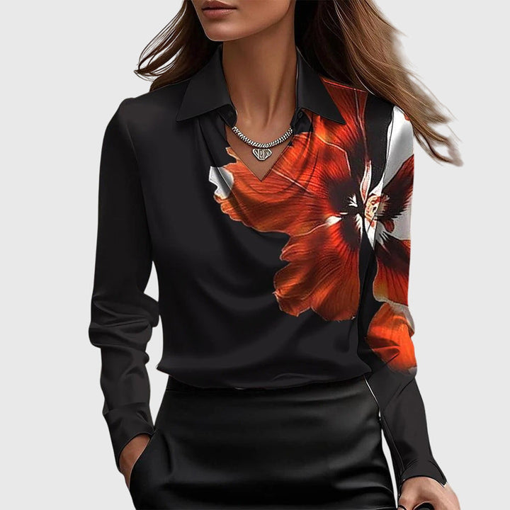 Candice™ – Pleated Shine Blouse for Quiet Confidence